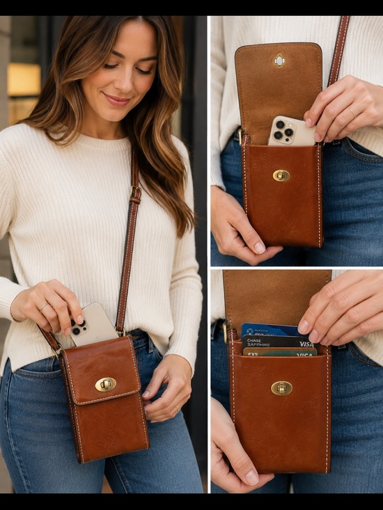 Patricia Nash Handbags - Patricia Nash cognac/tan all Leather Crossbody Bag NWT